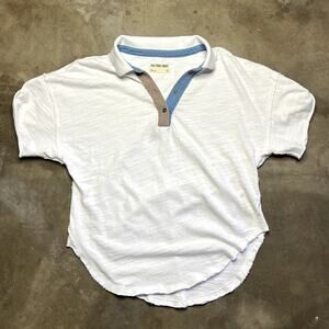 Free People Collared Shirt Button Polo Beach Womens Cropped XS